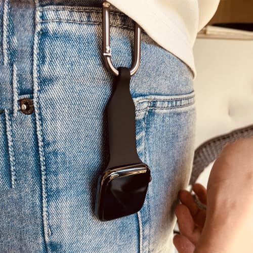 ZSJSRP Compatible with Apple Watch Fob,Clip for watch strap,Suitable for Work,Fitness and Travel.Compatible with Apple Watch Series 9 8 7 6 5 4 3 2 1 SE.(42/44/45mm, Black)