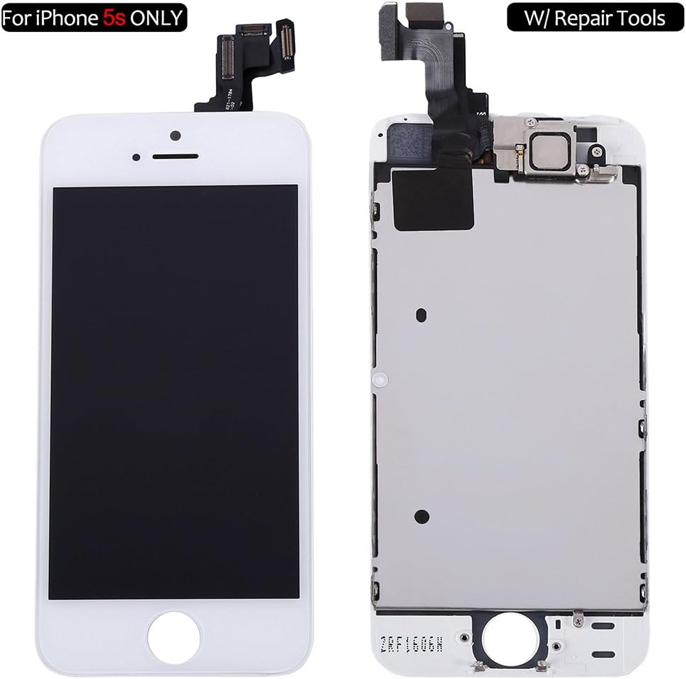 Screen Replacement for iPhone 5s White, Fully Pre-Assembled LCD Display and Touch Screen Digitizer Replacement for A1453, A1533, A1457, A1530 w/Repair Tools