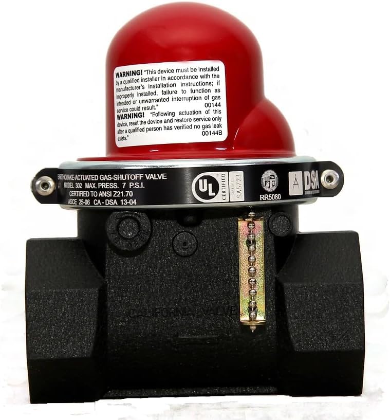 302 Series Horizontal Earthquake Gas Shut-Off Valve, 1 1/4-Inch