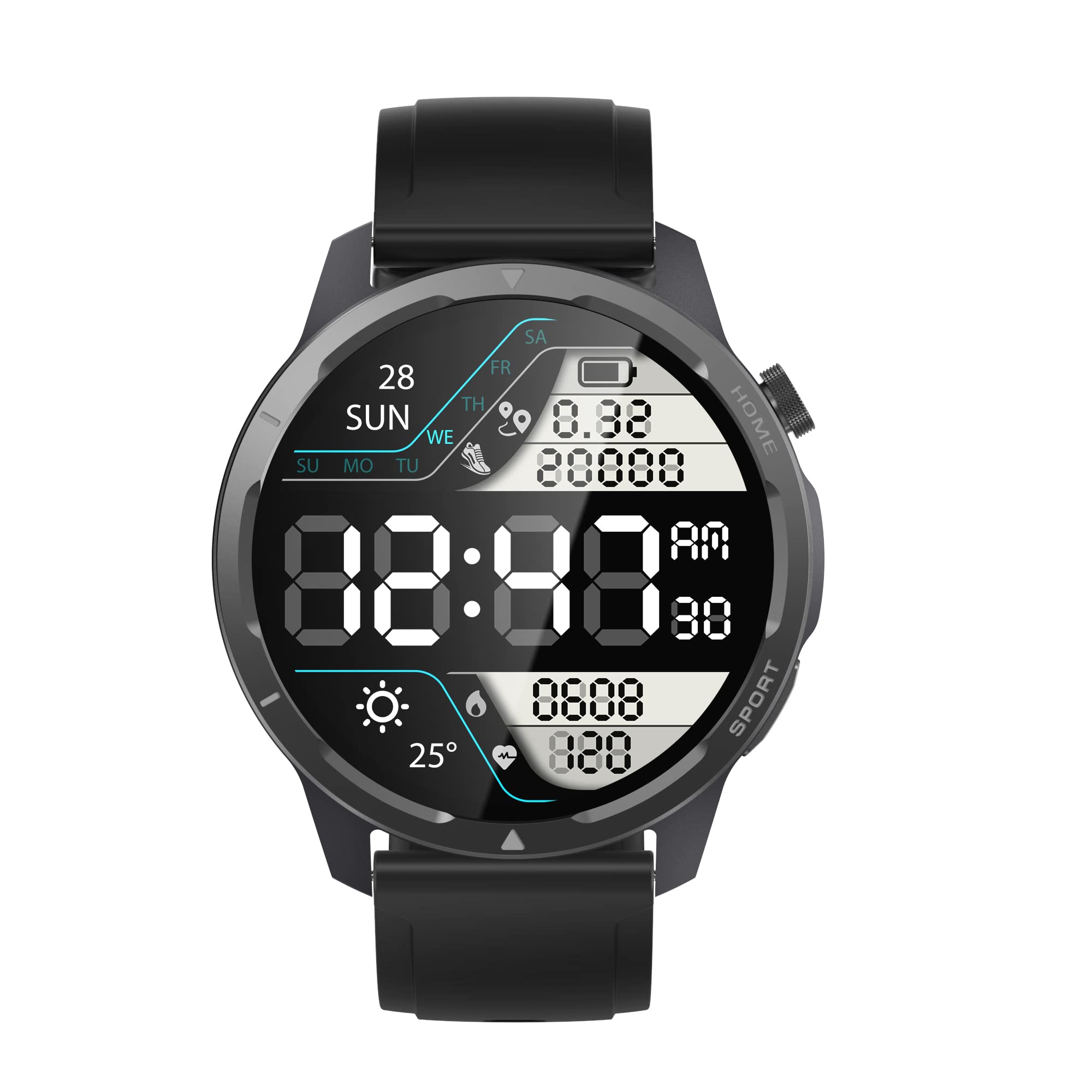 Smart Watch for Women Men Answer Make Call Android and iOS Compatible Fitness Tracker Black-F