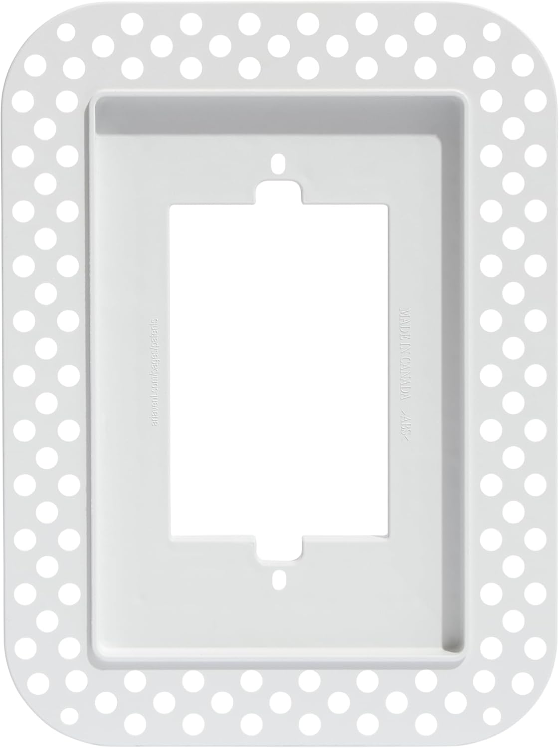 Fittes Modern Flush Wall Outlet Switch Receptacle Mount, Recessed Outlet Mount, 1 Gang, Customizable, ABS, White