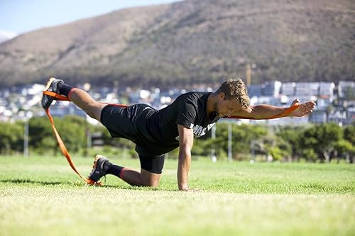 Miniatura 4 de FLEXVIT Banda de resistencia de bucle múltiple (108 pulgadas de longitud) - Banda de resistencia de tela de grado profesional para entrenar - Juego