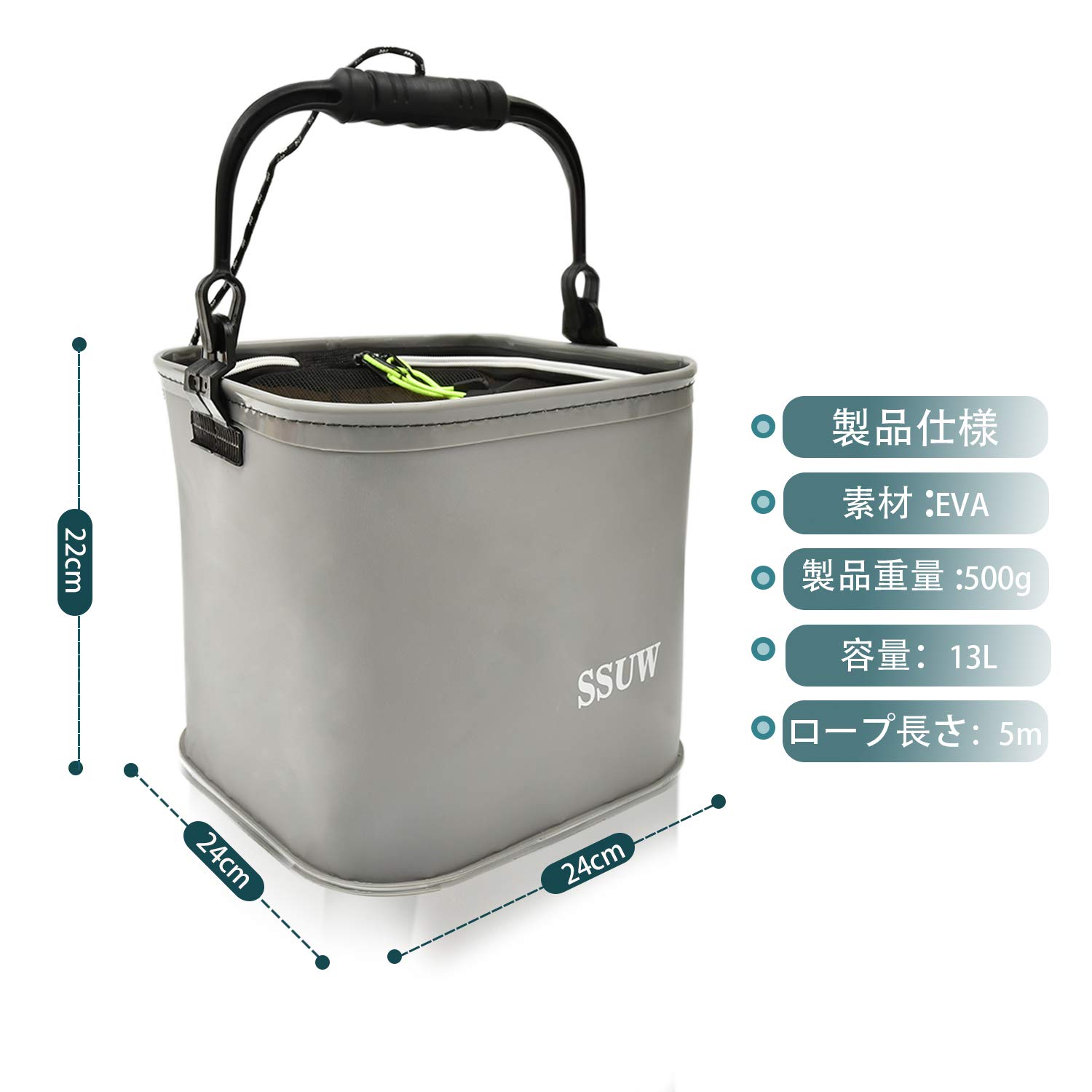 バケツ l 水汲み 釣り用バケツ 折りたたみ式 ペット ポータブルバケツ 持ち手 バッカン アウトドア