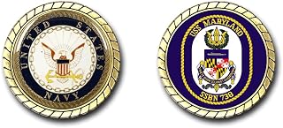 USS Maryland SSBN-738 Emblem US Navy Challenge Coin