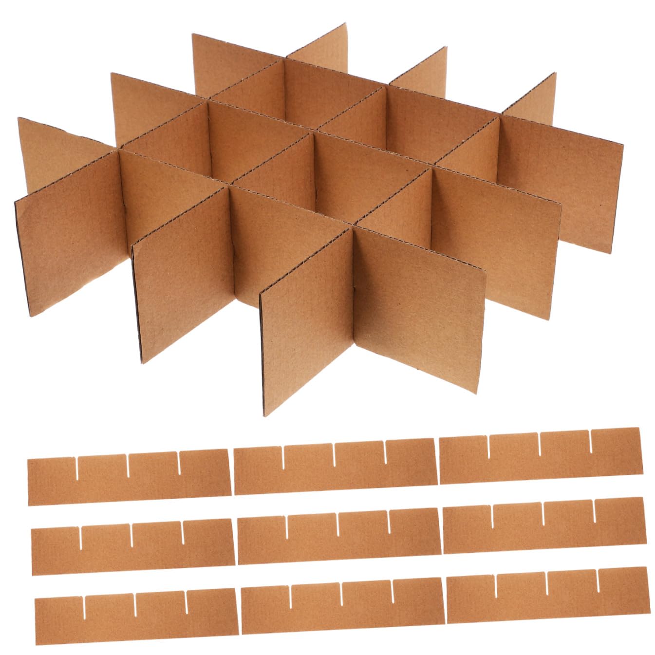 Séparateurs pour boîtes de déménagement en carton marron - 24pcs compartiments pour verres