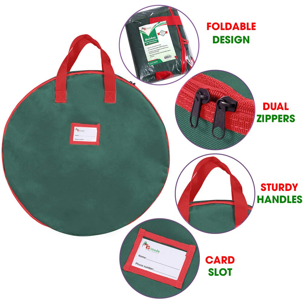 Borsa portaoggetti per ghirlande natalizie, 122 cm, manici in resistente poliestere Oxford 600D, extra large, contenitore per ghirlande natalizie (verde)