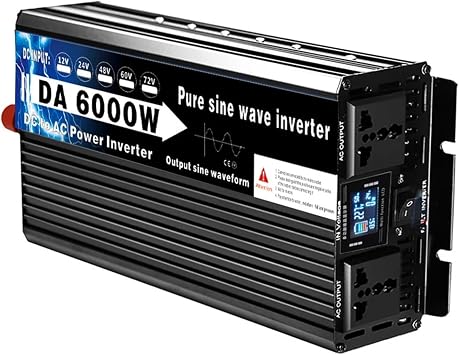 12v 220v Pure Sine Wave Power Inverter 3500W 5500W 6000W Voltage Converters Double Outlet Car Solar Inverter 110V 50HZ 60HZ Universal5500W,24V_220V60HZ