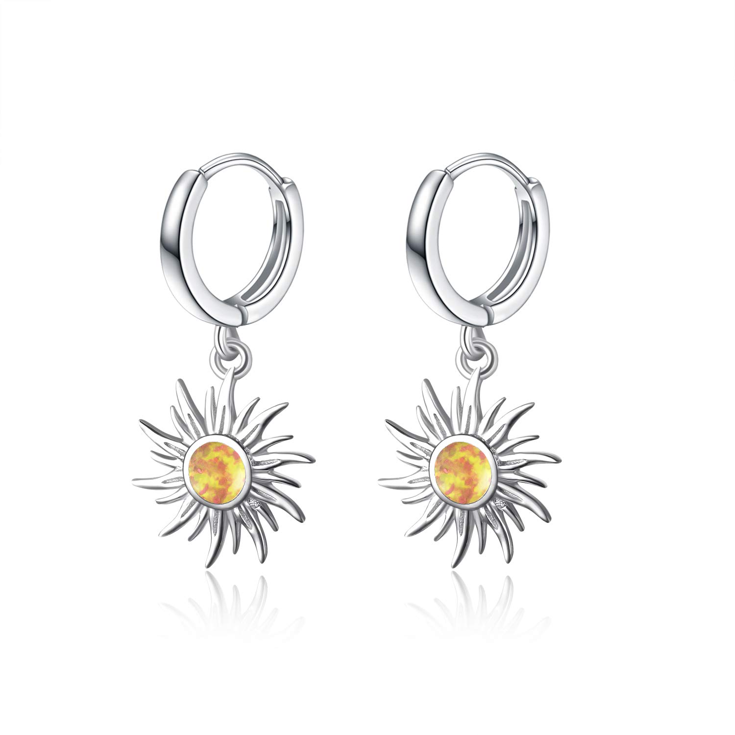 YFN Sterling Silver Hoop Earrings Butterfly/Cat/Leaf/Bee/Sloth/Elephant/Panda/Triangle/Sun Opal/Aquarius/Scorpio Small Hoop Huggie Earrings for Women Girls Hypoallergenic