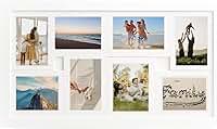 Quadro Multifotos 10x15 Painel Pop 8 Fotos Parede Moldura com Vidro Porta Retrato Para Sala Premium IMPORT&SHOP (Branco)