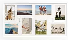 Quadro Multifotos 10x15 Painel Pop 8 Fotos Parede Moldura com Vidro Porta Retrato Para Sala Premium IMPORT&SHOP (Branco)