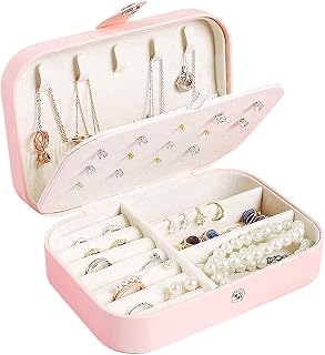 KESRIKART Waterproof Double Layer PU Leather Mini Travel Jewelry Storage Storage Organizer Portable Display Storage Box Fo... Price In India