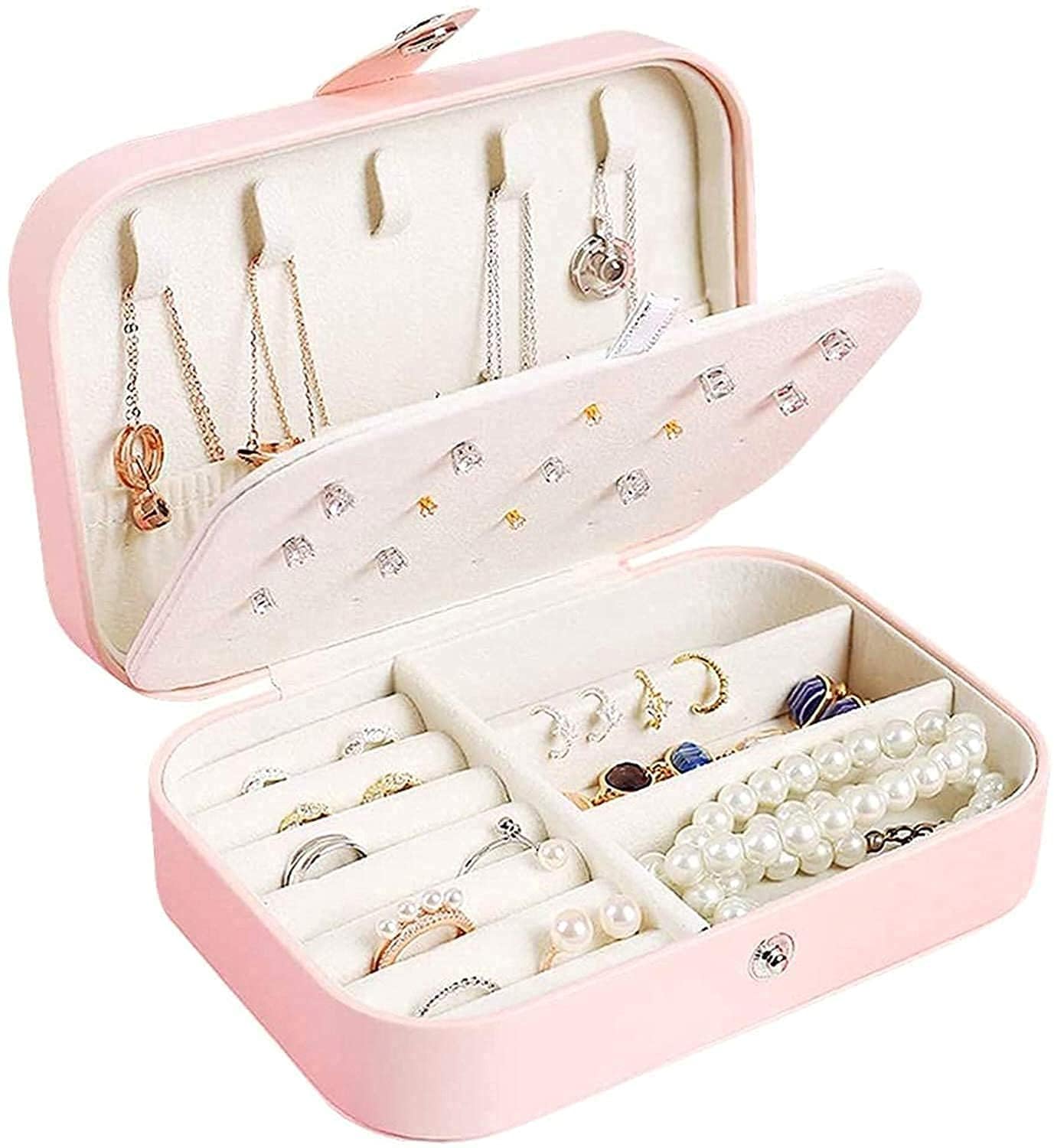 KESRIKART Waterproof Double Layer PU Leather Mini Travel Jewelry Storage Storage Organizer Portable Display Storage Box Fo... - Review, Price and Buying Guide