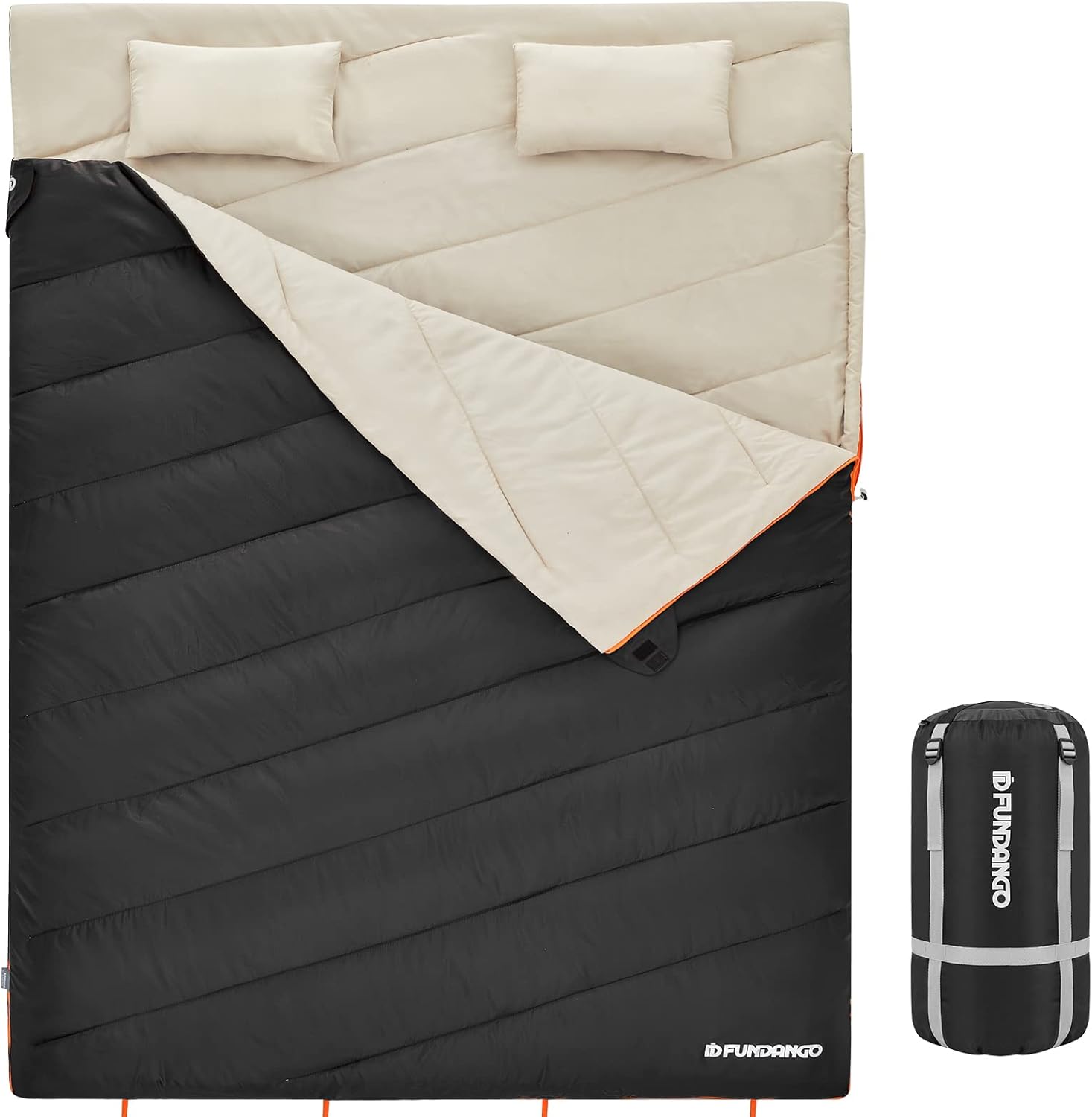 FUNDANGO Double Sleeping Bag 3 Season Warm Warterproof 2 Person