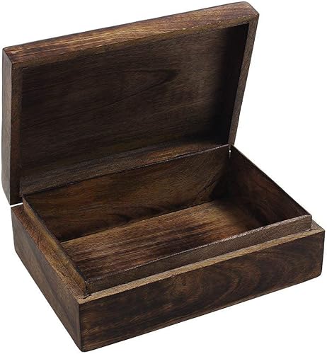 Miniatura 4 de Ajuny Joyero decorativo de madera tallada a mano, diseño de elefante, acabado rústico, almacenamiento de recuerdos, organizador de viaje