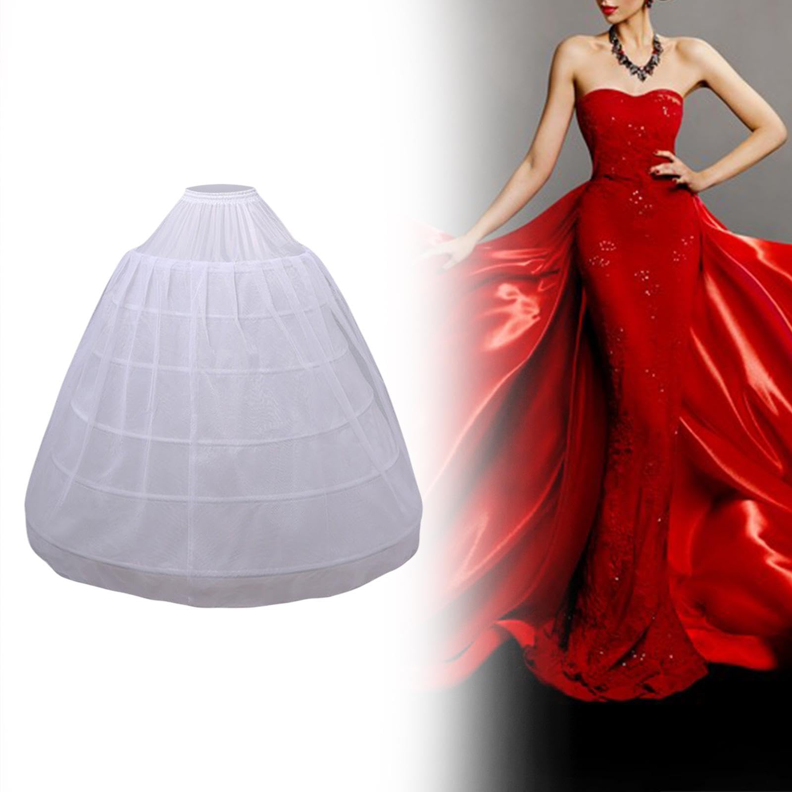 Jojomis Crinoline Punto Bianco per Vestiti | Tessuto resistente, struttura a cerchio, forma perfetta