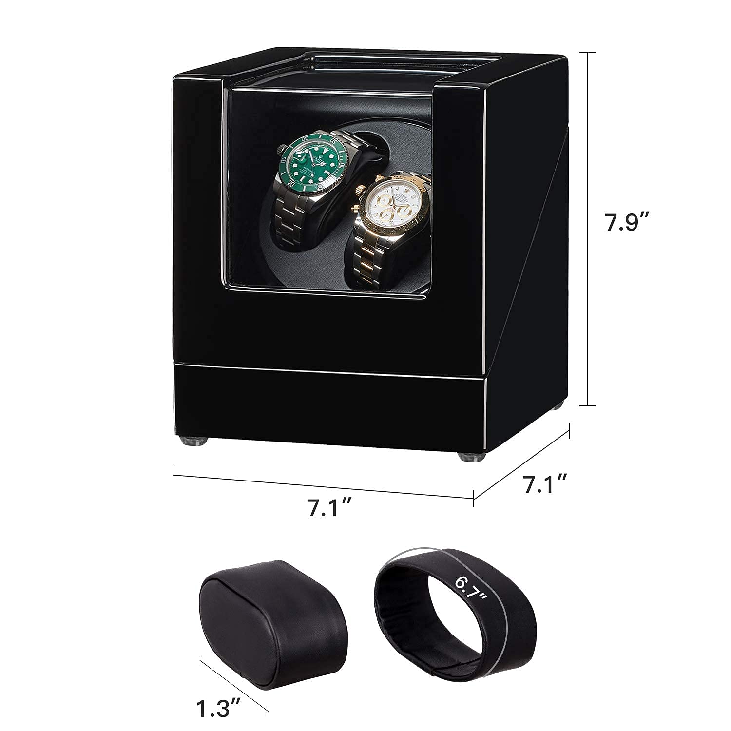 Automatic Double Watch Winder Wooden Watch Winder Box for 2 Watches