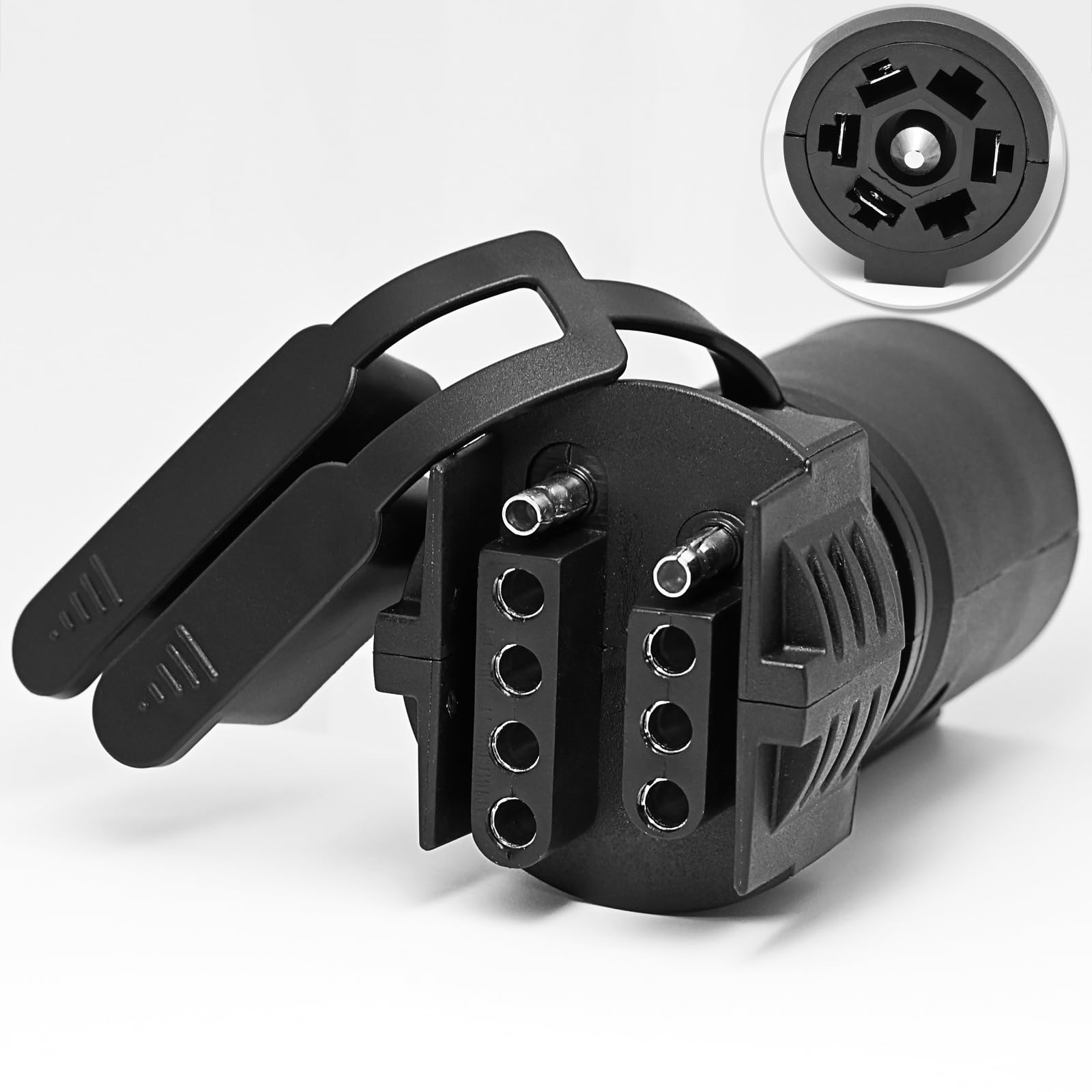 Sajhotelc 7 Pin to 4 Pin Trailer Adapter, 7 Pin to 5 Pin Trailer Adapter for Trailer Tow Hitch Trailer Light Adapter Trailer Plug Adapter 2-in-1 Design