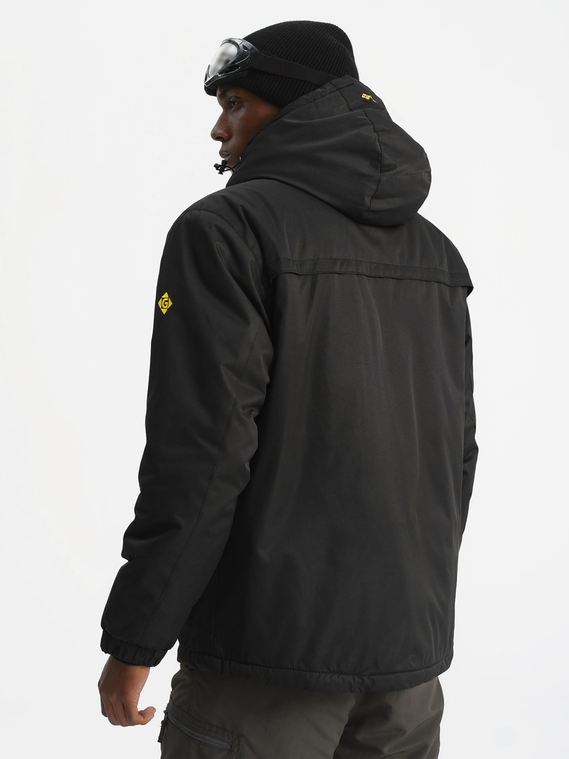 GEMYSE Chaqueta de Esquí Impermeable Hombre Abrigo Invierno Antiviento Capucha
