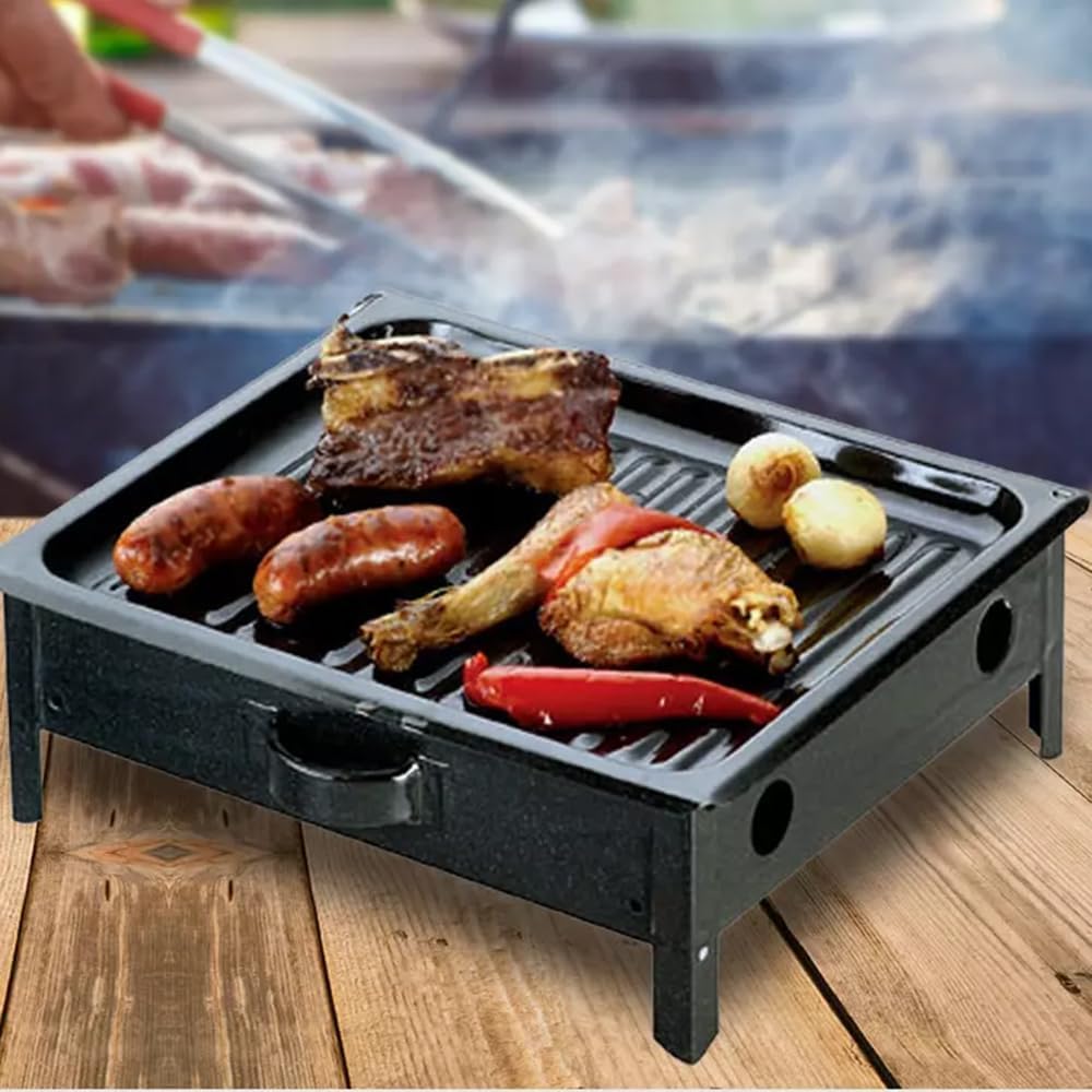 Tabletop BBQ Braze - Argentine Stainless Steel Grill, Heat Resistant up to 300°C, Ideal for Home BBQs and Grilling, 2-Piece Set - Made in Argentina