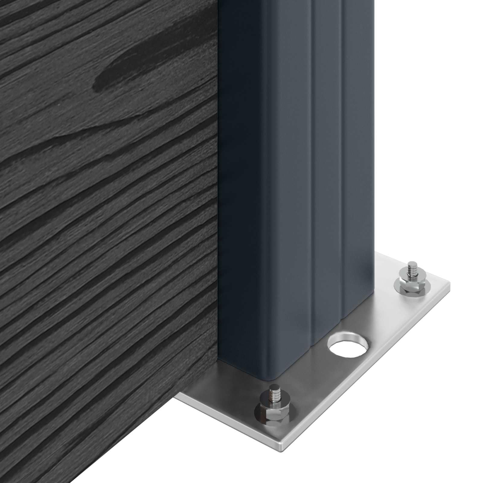 Zaunelement WPC und Aluminium Schwarz, 175 x 105 cm, wetterbeständig und stabil, Sichtschutz Gartenzaun mit modularer Bauweise, ideal für Terrasse, Balkon, Vorgarten und Außenbereich