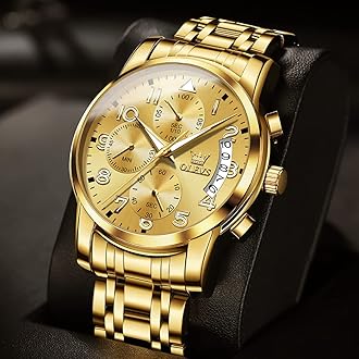 OLEVS Watches for Men with Date Luxury Big Face Waterproof Mens Wristwatch Analog Dress Two Tone Stainless Steel Man Watch Luminous Relojes De Hombre Calendar(Green/Blue/Black Dial