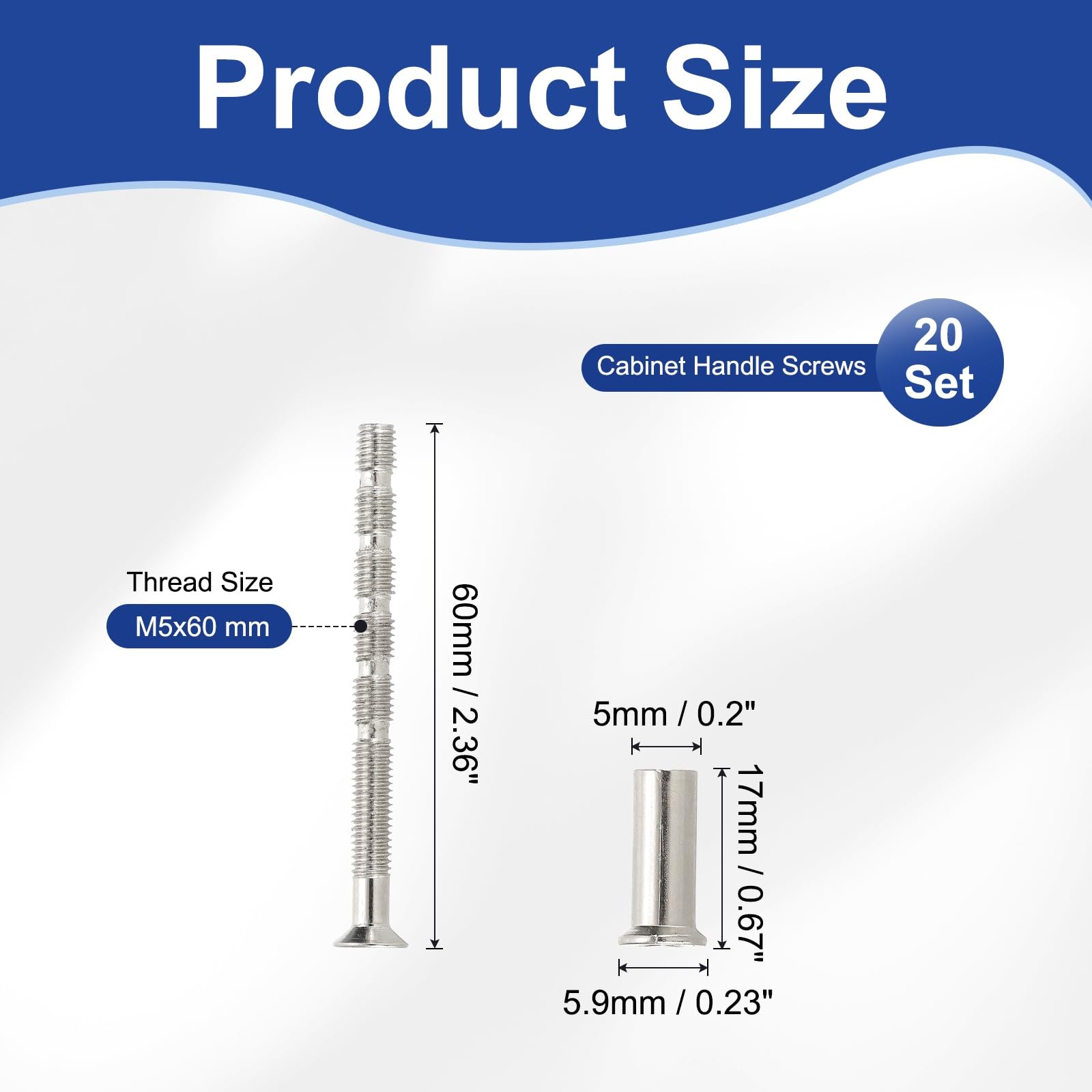 PATIKIL Door Handle Screws M5x60 - Image 2