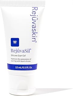 Rejuvaskin RejuvaSil Silicone Scar Gel, Scar Treatment for Surgical Scars, Burns, Keloids, Acne Scars on Face & Body, 15ml