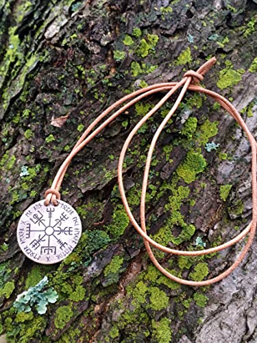 Vegvisir Norse Compass Necklace on Leather Cord4