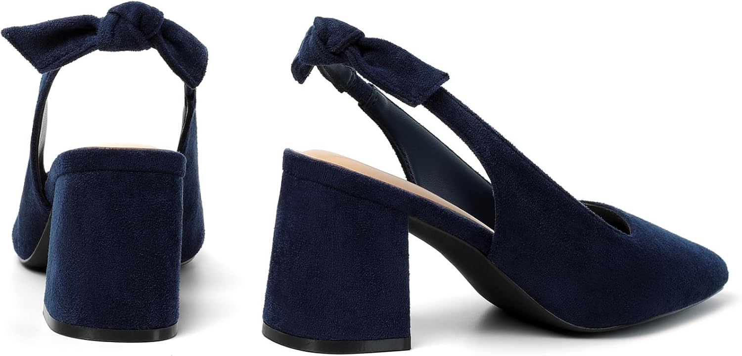 Mostrin Block Slingback Heels for Women Pointed Closed Toe Chunky Heels Office Work Shoes Women's Pumps for Business Casual - Image 6