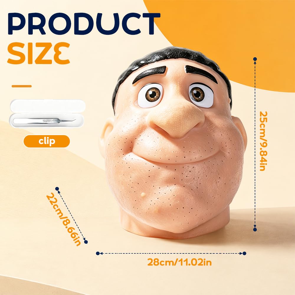 Pimple Popping Toy, HOVCEH antystresowa gra, sztuczna twarz z pryszczami, zmysłowe zabawki do wyciskania do biura, klasy lub domu