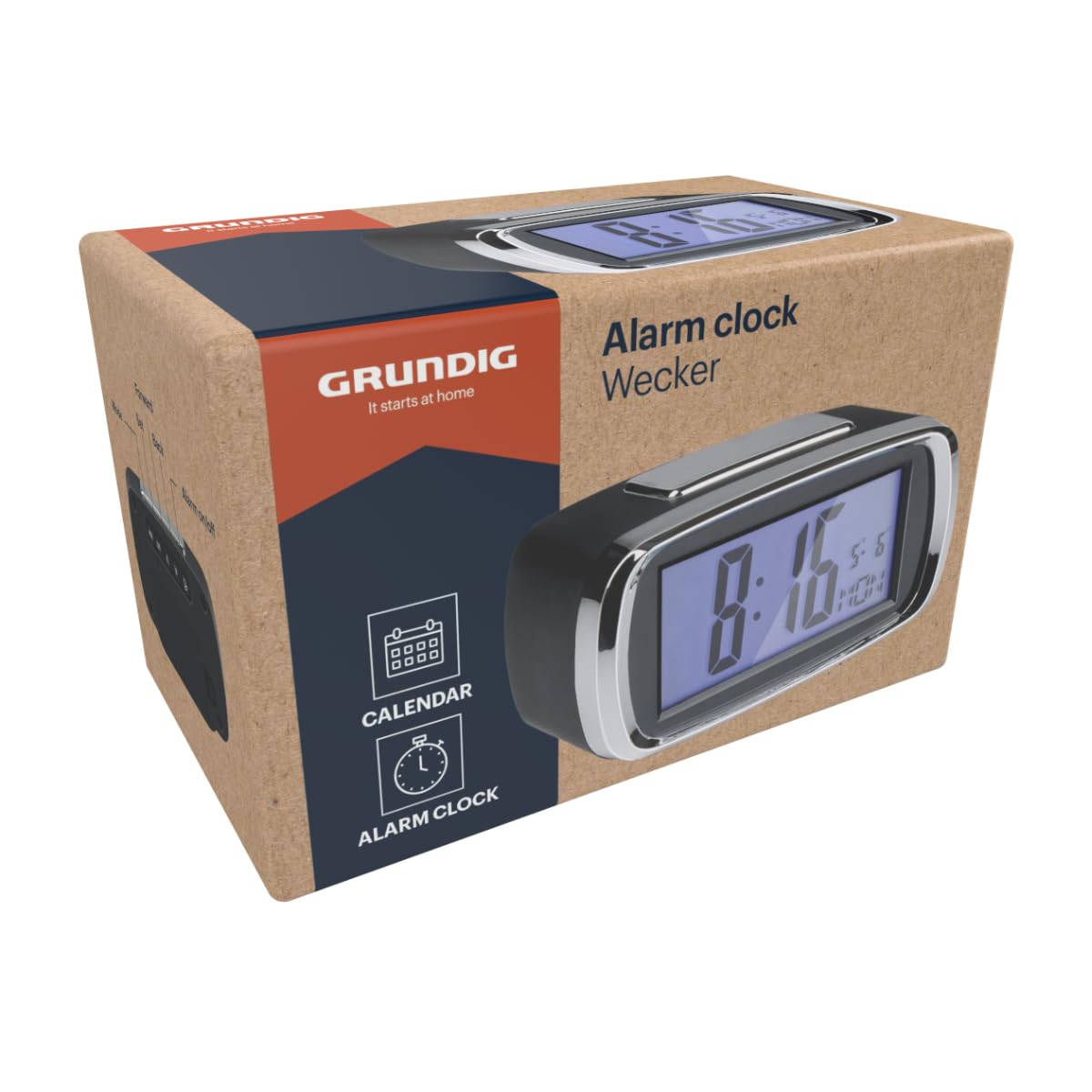 Grundig Digital Alarm Clock with Calendar, Digital Clock with Large Backlit Display, Snooze Function, 12/24H Format - Image 3