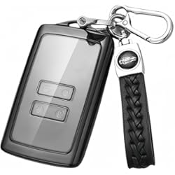 Funda Llave Renault Clio 【Z.MYUKI】 Clio Zoe Captur Arkana Kadjar Megane Funda para Llave con Llavero para Renault Clio 5 | Clio 4 | Zoe | Captur 2 | Arkana | Kadjar | Megane 4 2019-2022 Accesorios Originales (Negro)