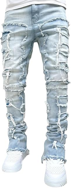 Men's Streetwear Jeans Y2K Hip Hop Jeans Casual High Waisted Wide Leg Baggy Embroidery Harajuku Denim Pants