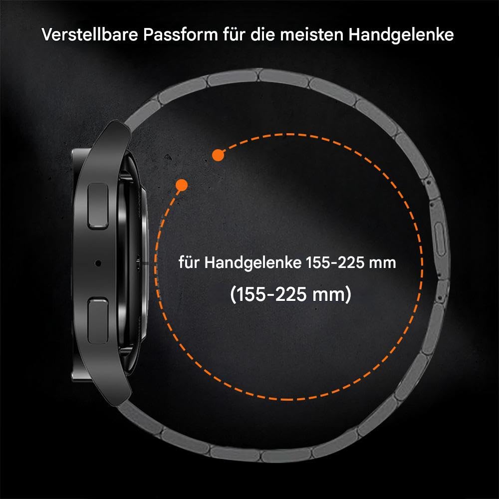 Bracelet magnétique en titane sans outil compatible avec Huawei Watch GT6 46 mm/GT6 Pro 46 mm/GT5 46 mm, 22 mm Huawei GT4 46 mm, GT3/3 Pro, GT 2 46 mm/2E/2 Pro/Active/Classic/2 Sport