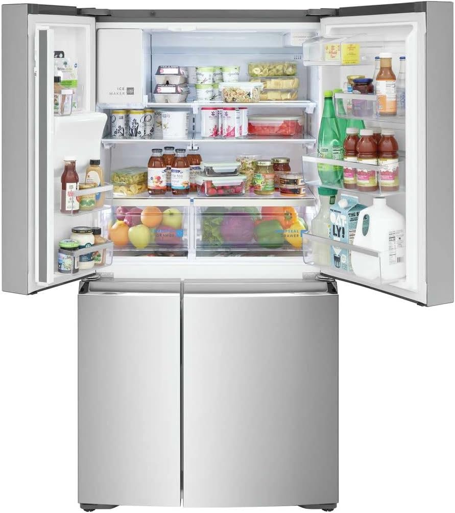 Frigidaire Gallery 36 in. Wide 21.5 cu. ft. Counter-Depth 4-Door Refrigerator in Stainless Steel GRQC2255BF
