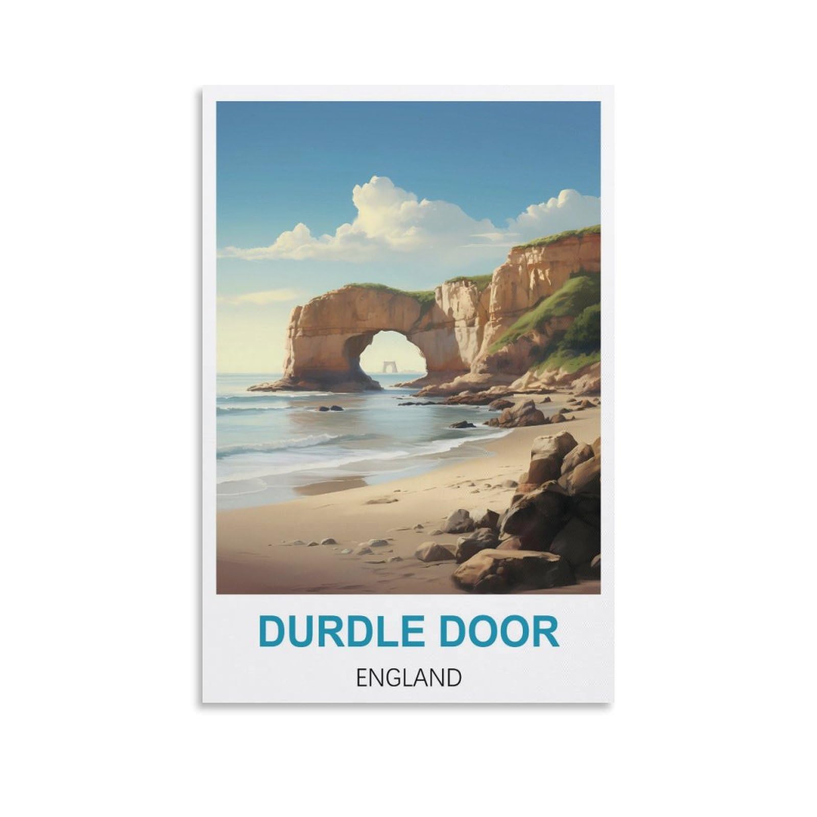 Tin Signs Retro,Durdle Door England,Wall Art Decorative Plaque Decor for Home Livingroom Bedroom Cafes Coffee Bars Decoration Gifts 15x30cm