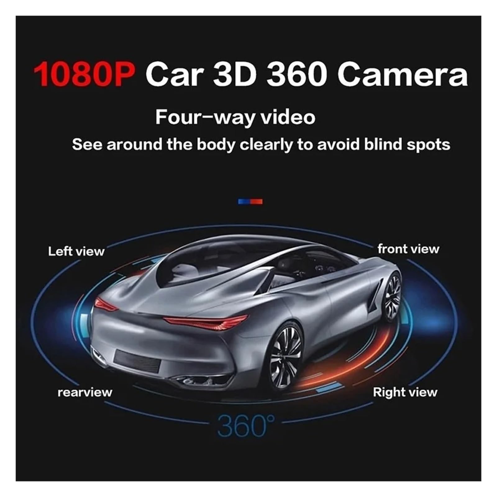 Camara Marcha Atras Panorámico Vista Envolvente 720P 1080P 360 Que Conduce con Panorámico De Vista De Pájaro Cámara Coche De 4 Piezas