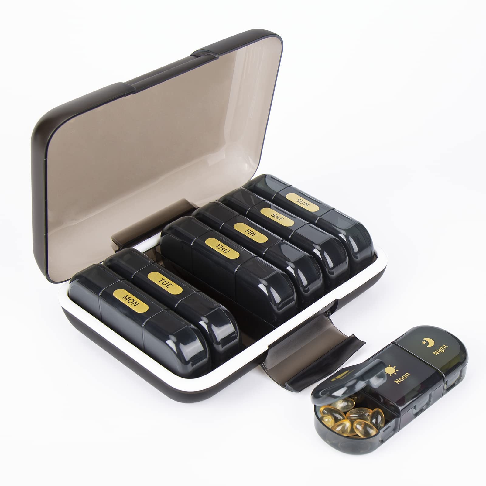 Pill Organizer - MAKINGTEC Weekly Pill Organizer 3 Times a Day, Daily Pill Box 3 Times a Day to Hold Vitamins, Cod Liver Oil, Supplements and Medication