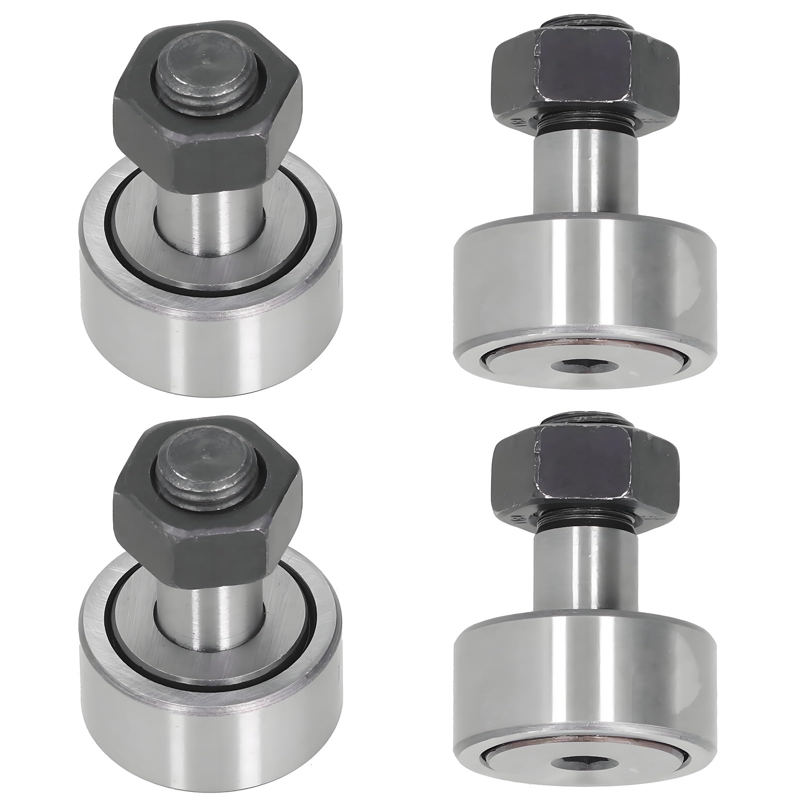 Elnwnnkc 4Pcs Kr32 / Cf12 Roller Needle Bearing Bolt Type Stainless Steel Low Friction For Textile Machinery Winding Machine Wire Winding Machine