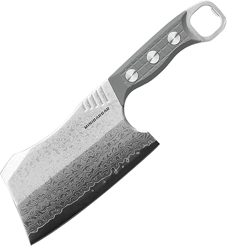 Cuchillo de carnicero, cuchillo de chef de 6 pulgadas con funda, cuchillo de carnicero de espiga completa con mango negro G10, acero inoxidable de