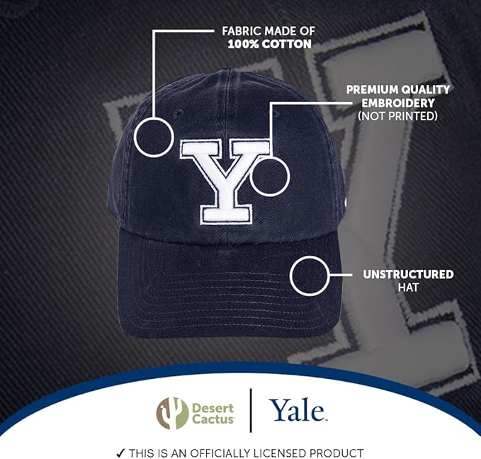 Desert Cactus Gorra Yale University Bulldogs Azul Ajustable Algodón miniatura 4