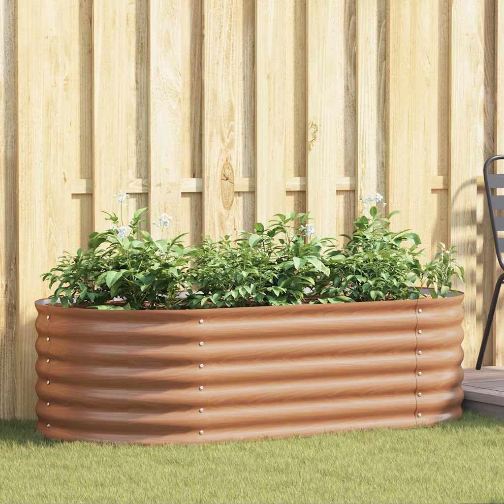 Huerto Elevado de 160 x 80 x 81 cm, Moderno, de Acero, para Hierbas aromáticas, Flores, Patio o terraza.