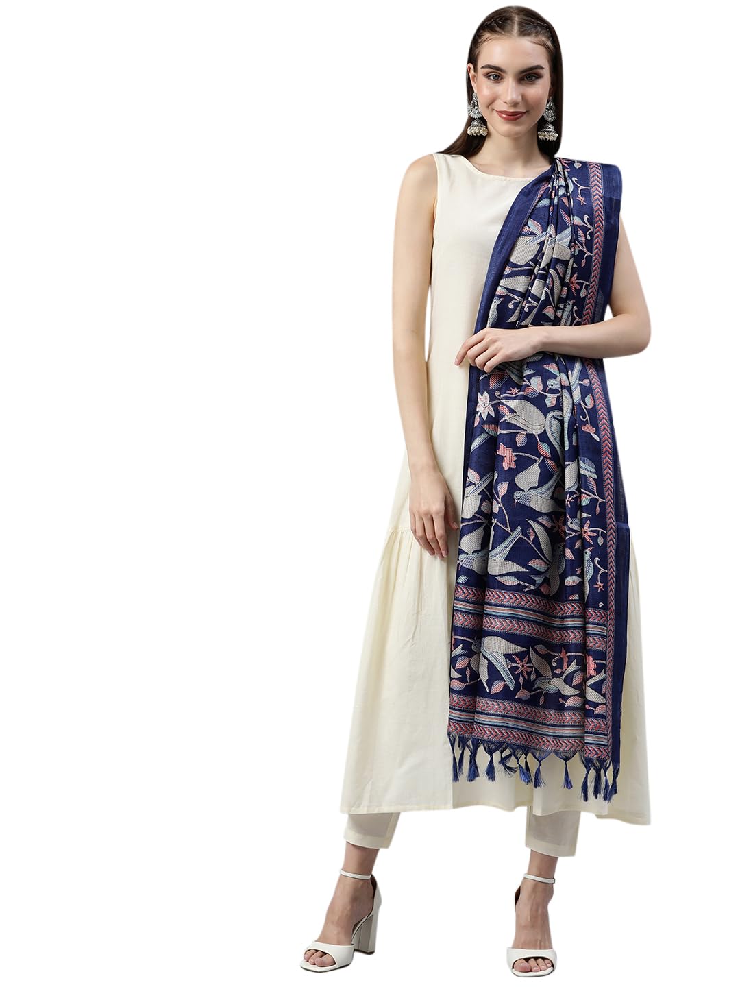 rani saahiba Women's Kantha Printed Art Silk Dupatta-picture-10