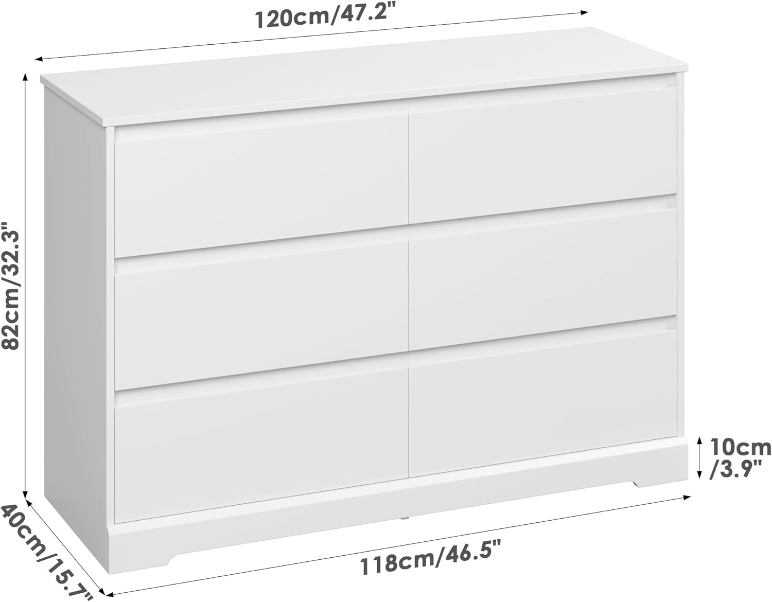 White Nursery Dresser with Soft Close Drawers
