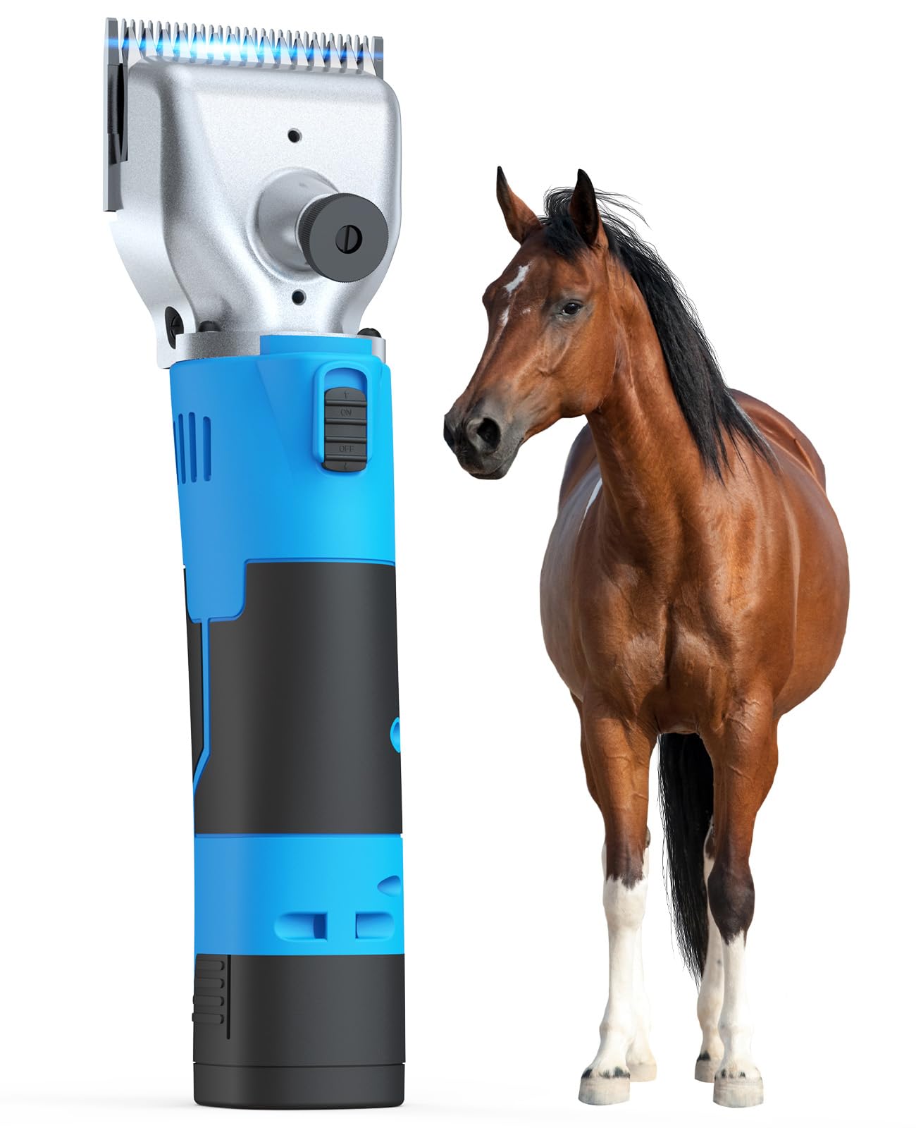 oneisall Esquiladora Caballos Ovejas 2 baterias, Profi Maquina pelar Ovejas & Caballos & otros animales con pelo enmarañado, Esquiladora Ovejas Inalambrica con 2400 RPM/MIN Motor Potente