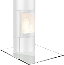 BIJON Glasplatte Quadrat für Kaminofen mit Dichtlippe, Glasbodenplatte - Funkenschutzplatte Glas mit Facettenschliff, Kaminglas Bodenplatte, Stärke 6mm 90x90 cm