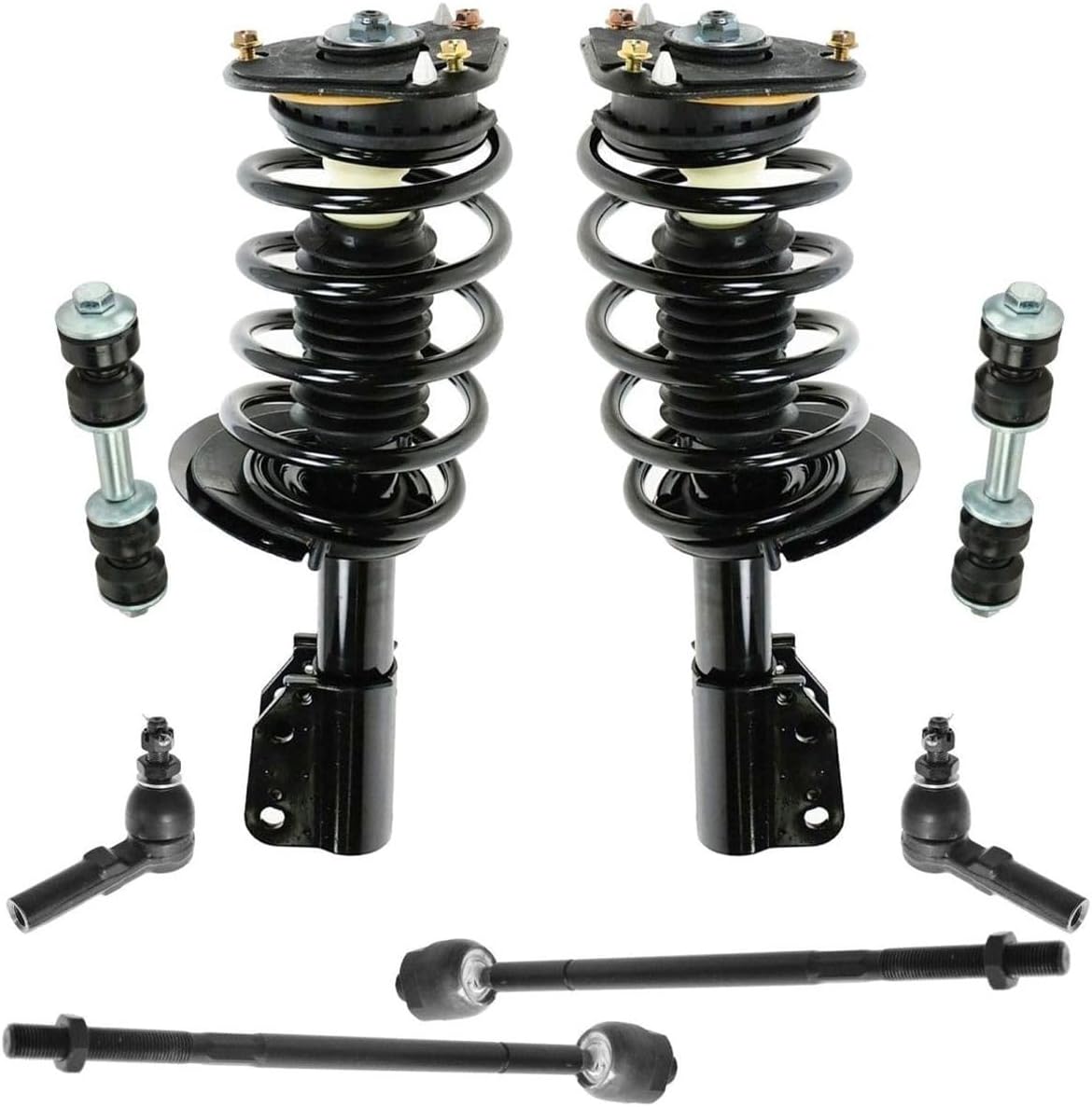 8pc Steering & Suspension Kit Complete Strut & Spring Assemblies Tie Rods Sealed for Buick for Park Avenue 1998-2005 for Riviera 1998-1999 HR1476