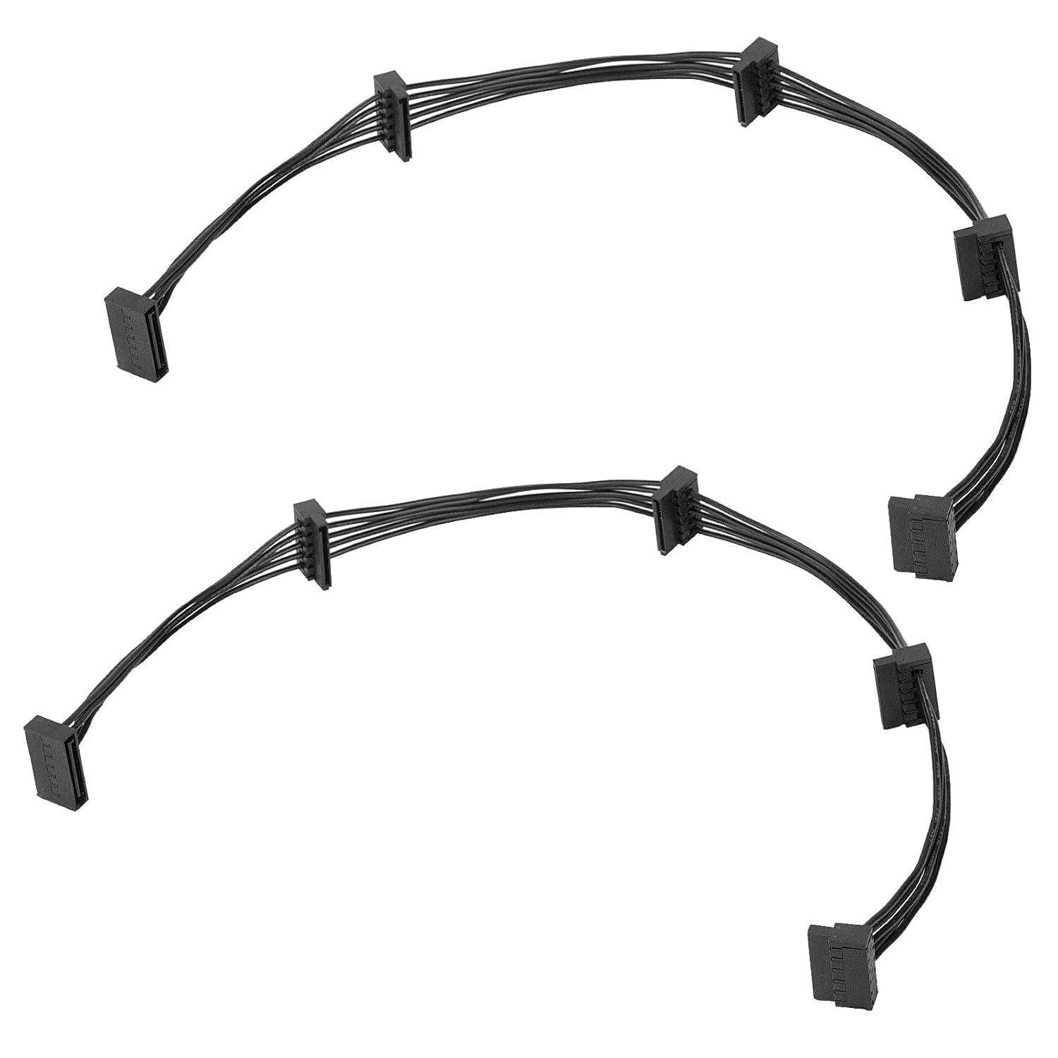 15 pin to 4 SATA Power Extension Cable for Hard Disk Driver HDD SSD DVD - 50cm （2 Pieces）