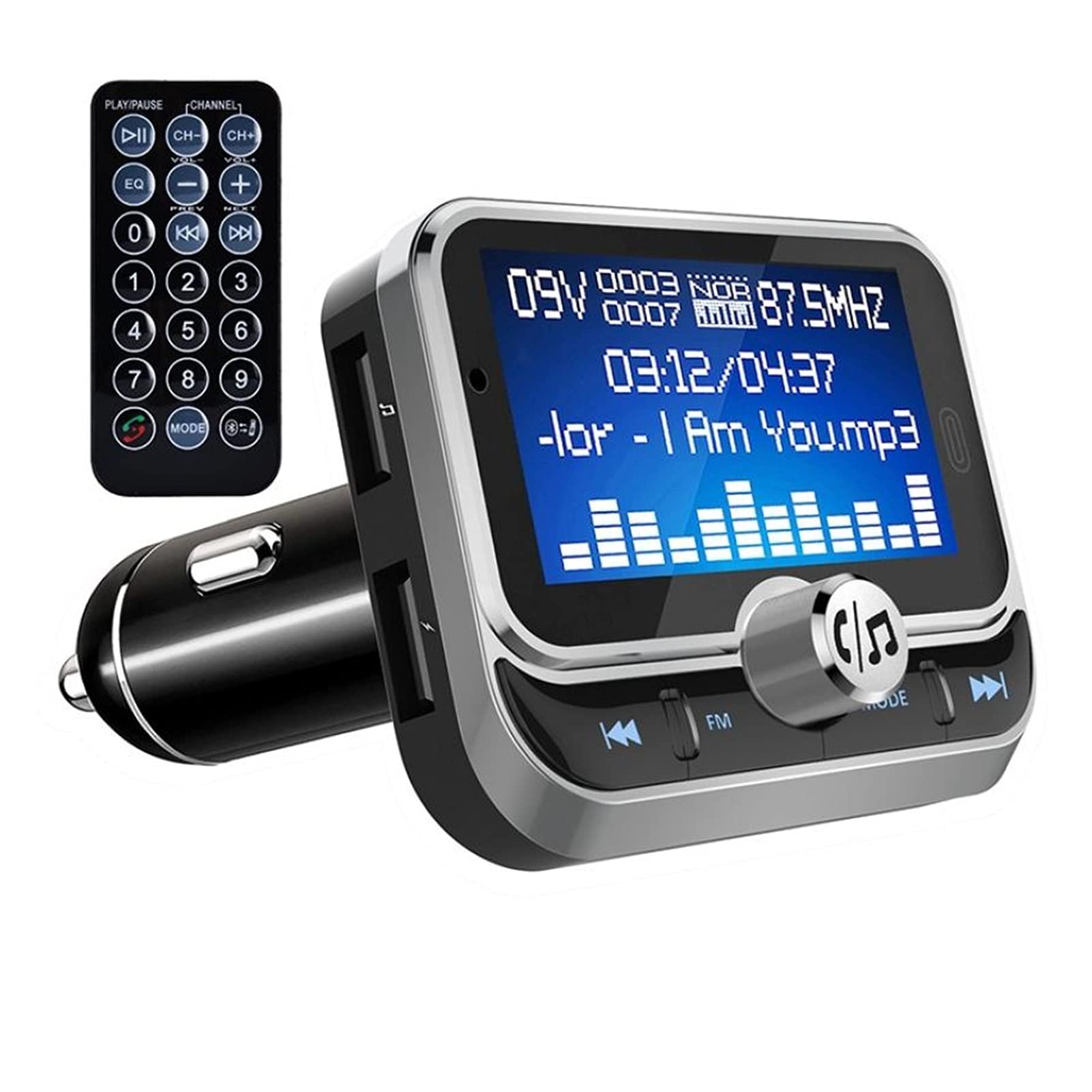 Adattatore Audio Bluetooth. Auto Economica FM. Trasmettitore con Telecomando LCD. Bluetooth MP3. Player Dual. USB Auto FM. Modulatore