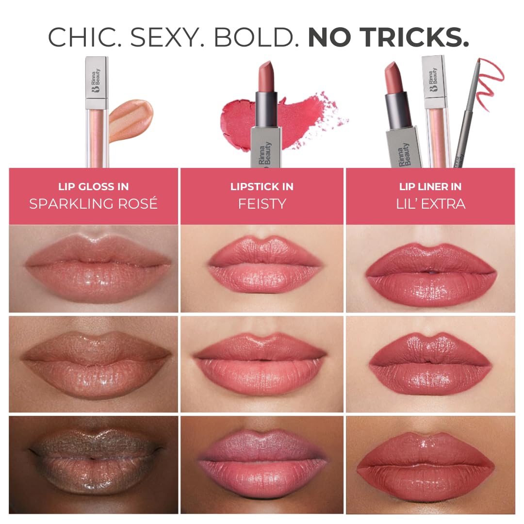 Rinna Beauty All-in-One Lip Kit with Lipstick, Gloss and Liner
